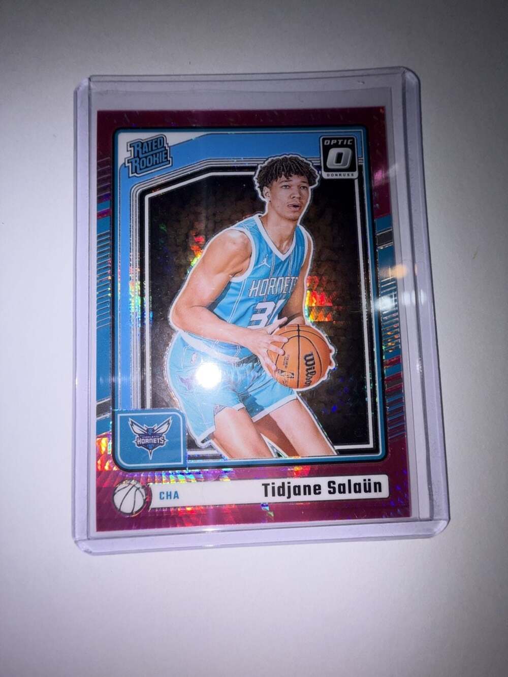 2024-25 Panini Donruss Optic Tidjane Salaun Charlotte Hornets Rated Rookie Red P